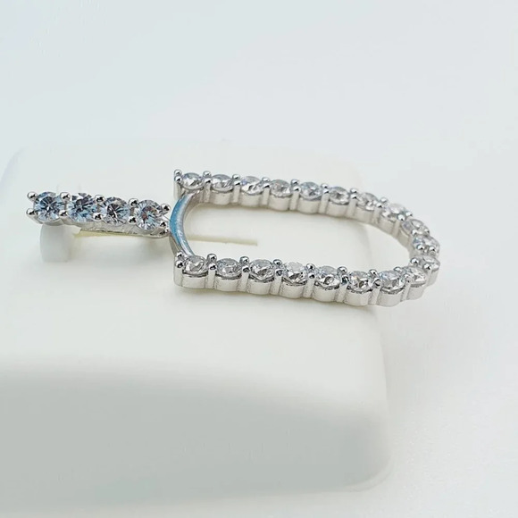 "925 Sterling Silver Cubic Zirconia Initial Pendant, UU1P6A6187 - Picture 2 of 9